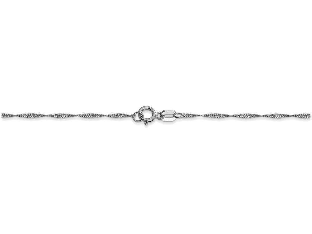 FJC Finejewelers 24 Inch 14k White Gold 1mm Singapore Chain Necklace (carded)