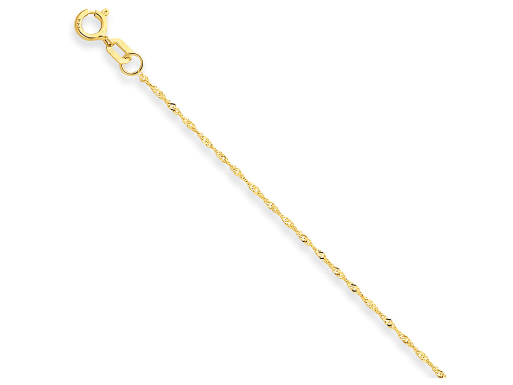 FJC Finejewelers 18 Inch 14k Yellow Gold 1mm Singapore Chain Necklace (carded)