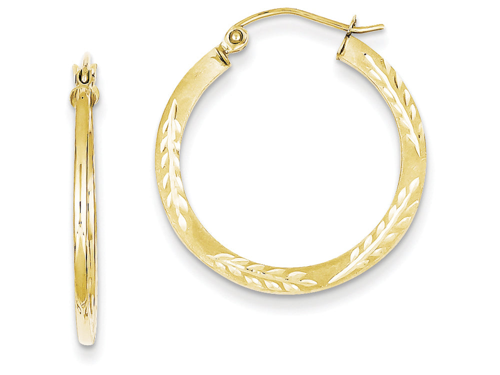 FJC Finejewelers 10k Satin Bright Cut Hoop Earrings