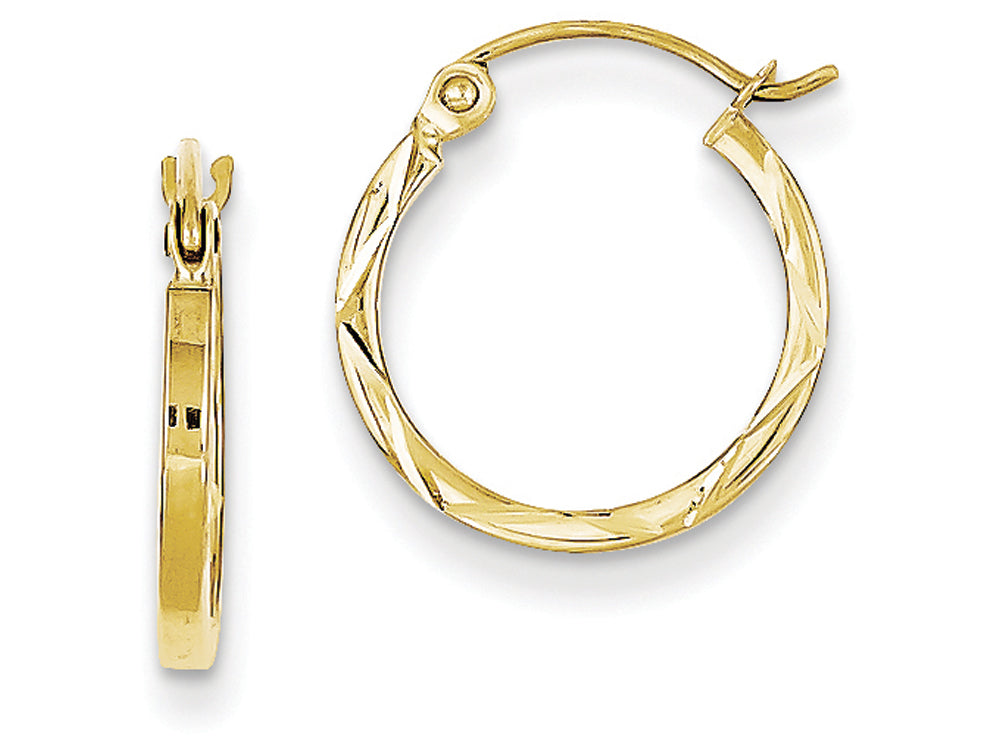 FJC Finejewelers 10k 1.5x15mm Bright Cut Hoop Earrings