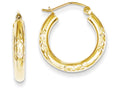 FJC Finejewelers 10k Bright Cut 3x20mm Hollow Tube Hoop Earrings