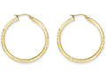 FJC Finejewelers 10k Bright Cut 3x40mm Hollow Tube Hoop Earrings