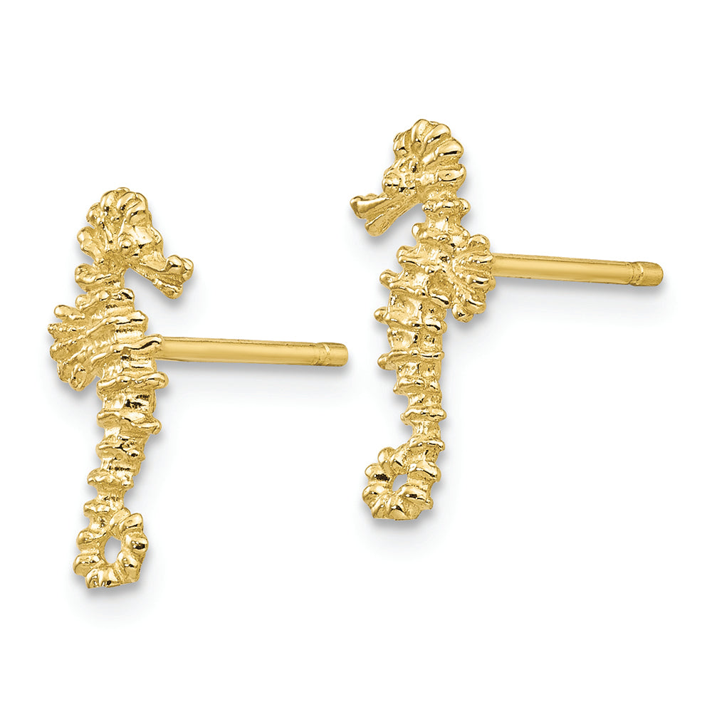 FJC Finejewelers 10k Yellow Gold Mini Seahorse Post Earrings