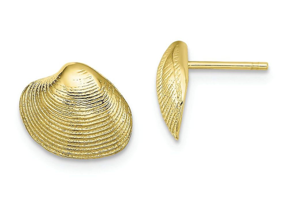 FJC Finejewelers 10k Yellow Gold Clam Shell Post Earrings
