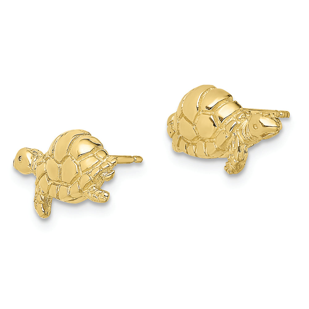 FJC Finejewelers 10k Yellow Gold Swimming Sea Turtle Post Earrings