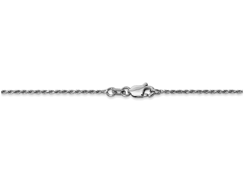 FJC Finejewelers 9 Inch 10k White Gold 1.2mm Machine Made bright-cut Rope Chain Ankle Bracelet (Smaller Ankles)