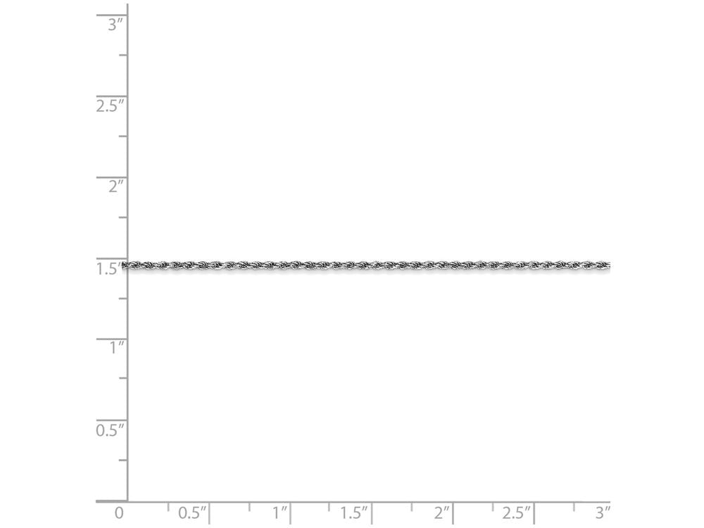 FJC Finejewelers 9 Inch 10k White Gold 1.2mm Machine Made bright-cut Rope Chain Ankle Bracelet (Smaller Ankles)