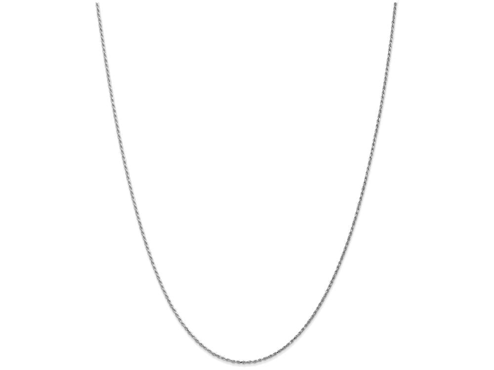FJC Finejewelers 9 Inch 10k White Gold 1.2mm Machine Made bright-cut Rope Chain Ankle Bracelet (Smaller Ankles)