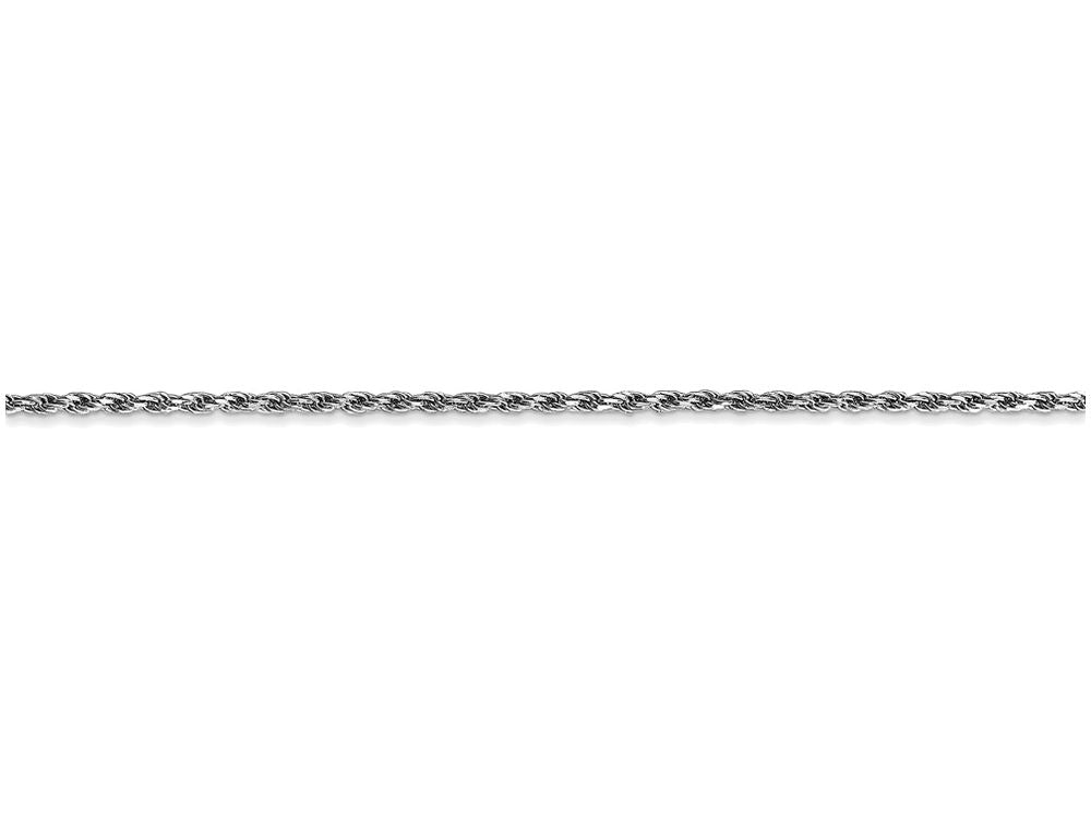 FJC Finejewelers 22 Inch 10k White Gold 1.5mm Machine Made bright-cut Rope Chain Necklace