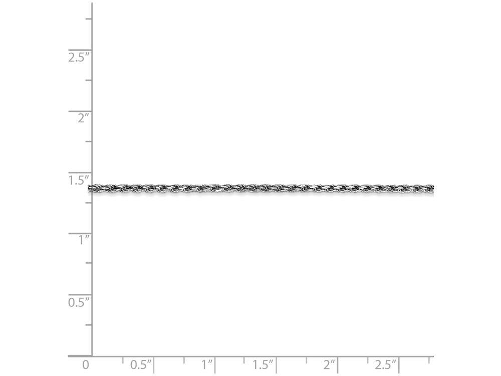 FJC Finejewelers 20 Inch 10k White Gold 1.5mm Machine Made bright-cut Rope Chain Necklace