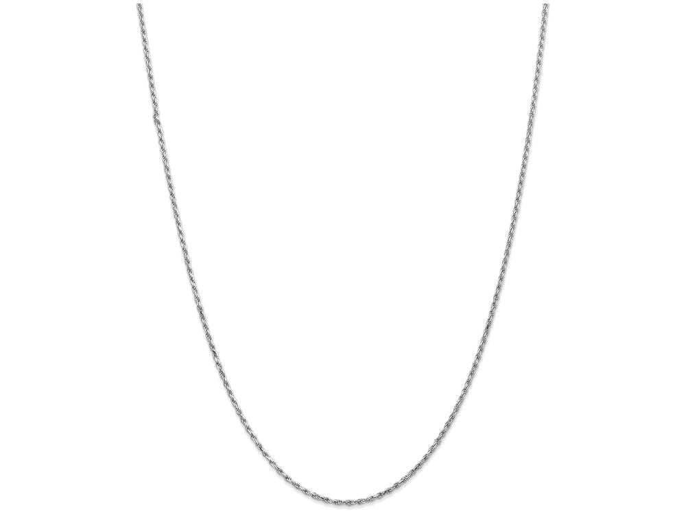 FJC Finejewelers 20 Inch 10k White Gold 1.5mm Machine Made bright-cut Rope Chain Necklace