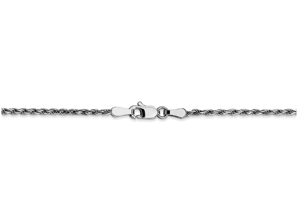 FJC Finejewelers 24 Inch 10k White Gold 1.5mm Machine Made bright-cut Rope Chain Necklace
