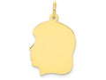 FJC Finejewelers 10k Yellow Gold Plain Medium .013 Gauge Facing Left Engravable Girl Head Charm