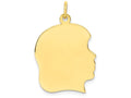 FJC Finejewelers 10k Yellow Gold Plain Large .013 Gauge Facing Right Engravable Girl Head Charm