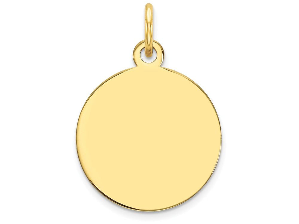 FJC Finejewelers 10k Yellow Gold Plain .013 Gauge Circular Engravable Disc Charm
