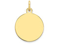 FJC Finejewelers 10k Yellow Gold Plain .018 Gauge Circular Engravable Disc Charm 12 x 19mm