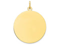 FJC Finejewelers 10k Yellow Gold Plain .018 Gauge Circular Engravable Disc Charm 22 x 29mm