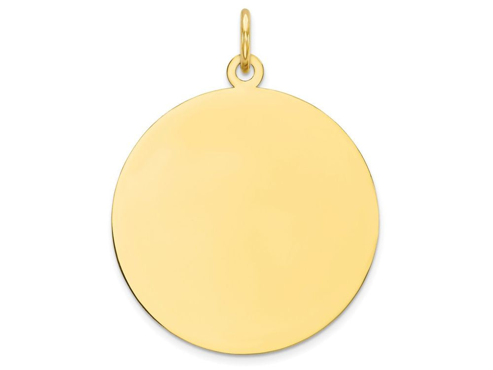 FJC Finejewelers 10k Yellow Gold Plain .018 Gauge Circular Engravable Disc Charm 22 x 29mm