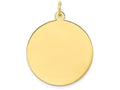 FJC Finejewelers 10k Yellow Gold Plain .013 Gauge Circular Engravable Disc Charm 25 x 33mm