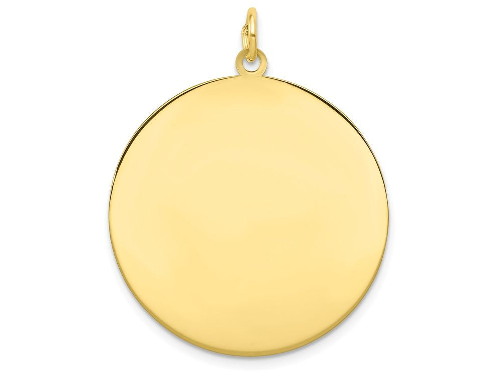 FJC Finejewelers 10k Yellow Gold Plain .018 Gauge Circular Engravable Disc Charm