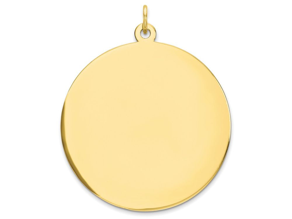 FJC Finejewelers 10k Yellow Gold Plain .018 Gauge Circular Engravable Disc Charm