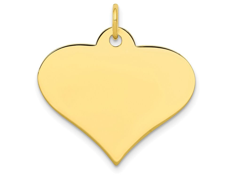 FJC Finejewelers 10k Yellow Gold Plain .013 Gauge Engraveable Heart Disc Charm