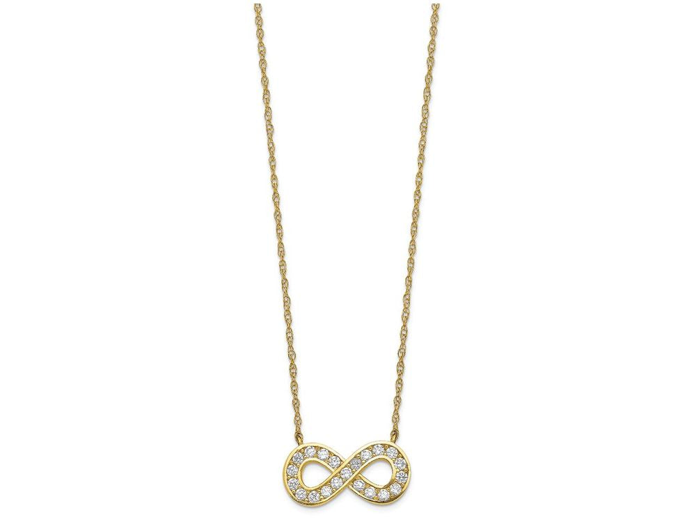 FJC Finejewelers 10k Yellow Gold 18inch Polished CZ Infinity Necklace