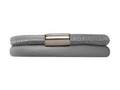 Endless Jewelry Grey Leather 40cm/8.0inch Double Leather Bracelet Steel Finish