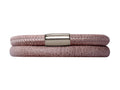 Endless Jewelry Brown Leather 38cm/7.5inch Double Leather Bracelet Steel Finish