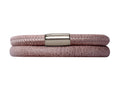 Endless Jewelry Brown Leather 40cm/8.0inch Double Leather Bracelet Steel Finish