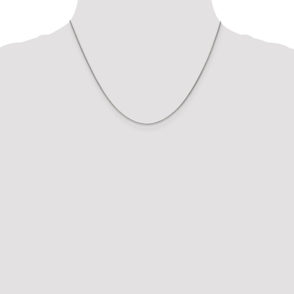 FJC Finejewelers 18k White Gold 1.15mm Solid Bright Cut Cable Chain
