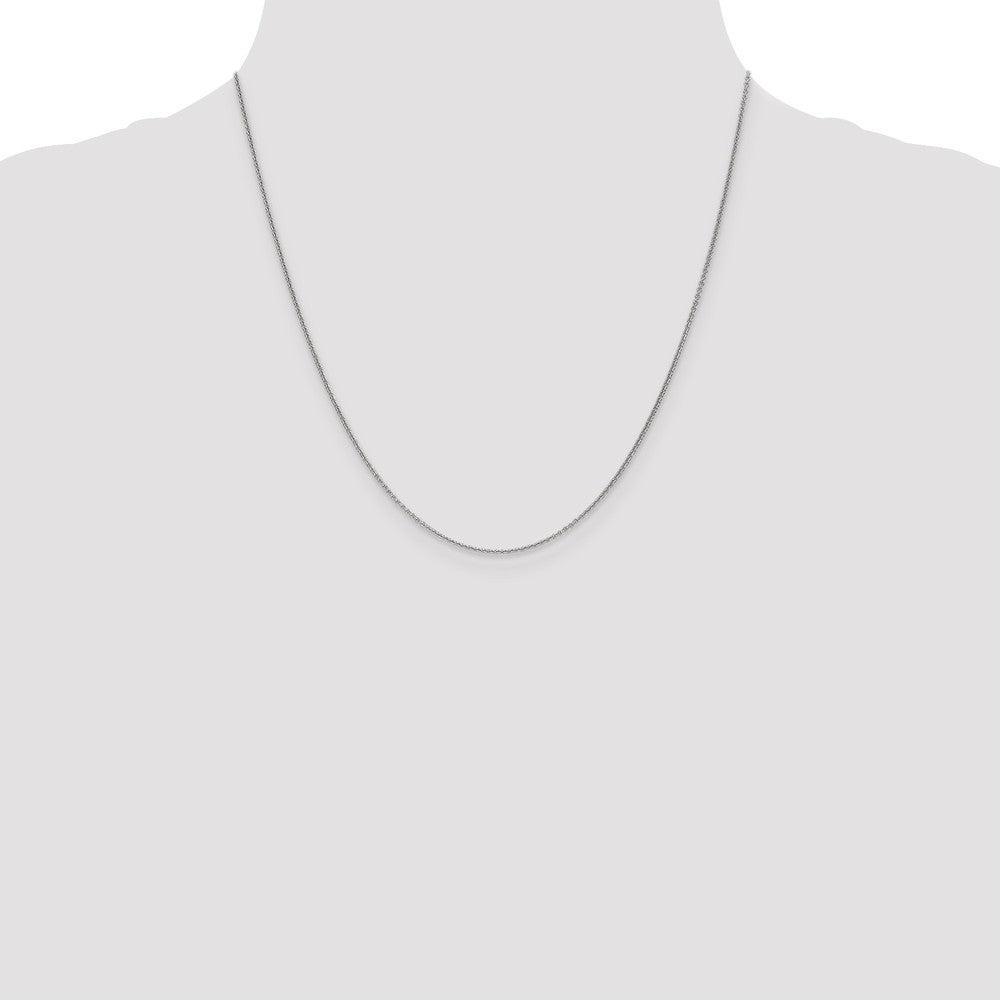 FJC Finejewelers 18k White Gold 1.15mm Solid Bright Cut Cable Chain