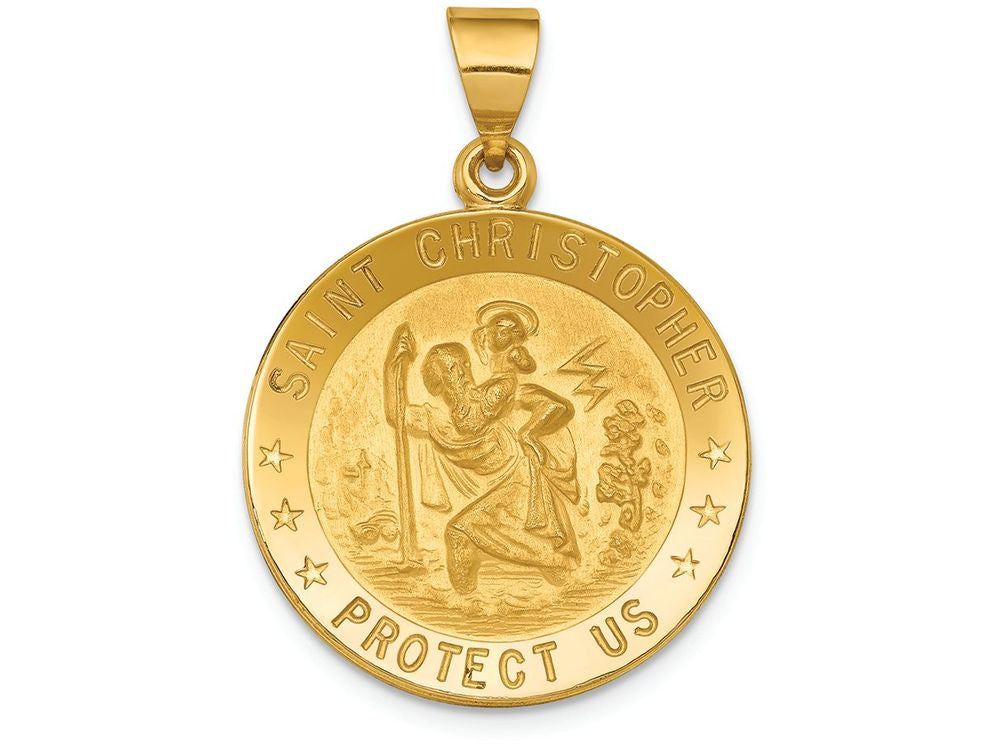 FJC Finejewelers 18k Yellow Gold Saint Christopher Medal Charm