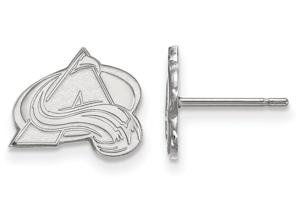 10k White Gold Nhl Logoart Colorado Avalanche Extra Small Post Earrings