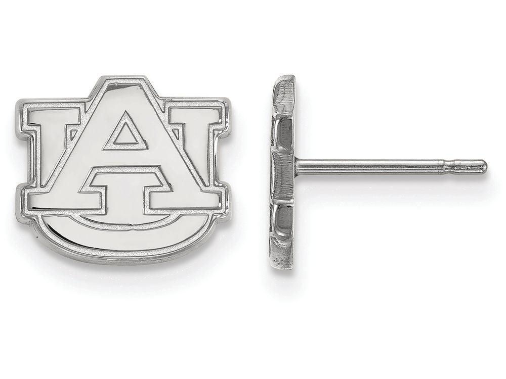 10k White Gold Logoart Auburn University Extra Small Post Earrings