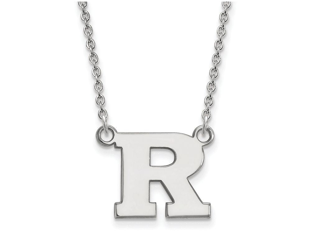 10k White Gold Logoart Rutgers Small Pendant Necklace