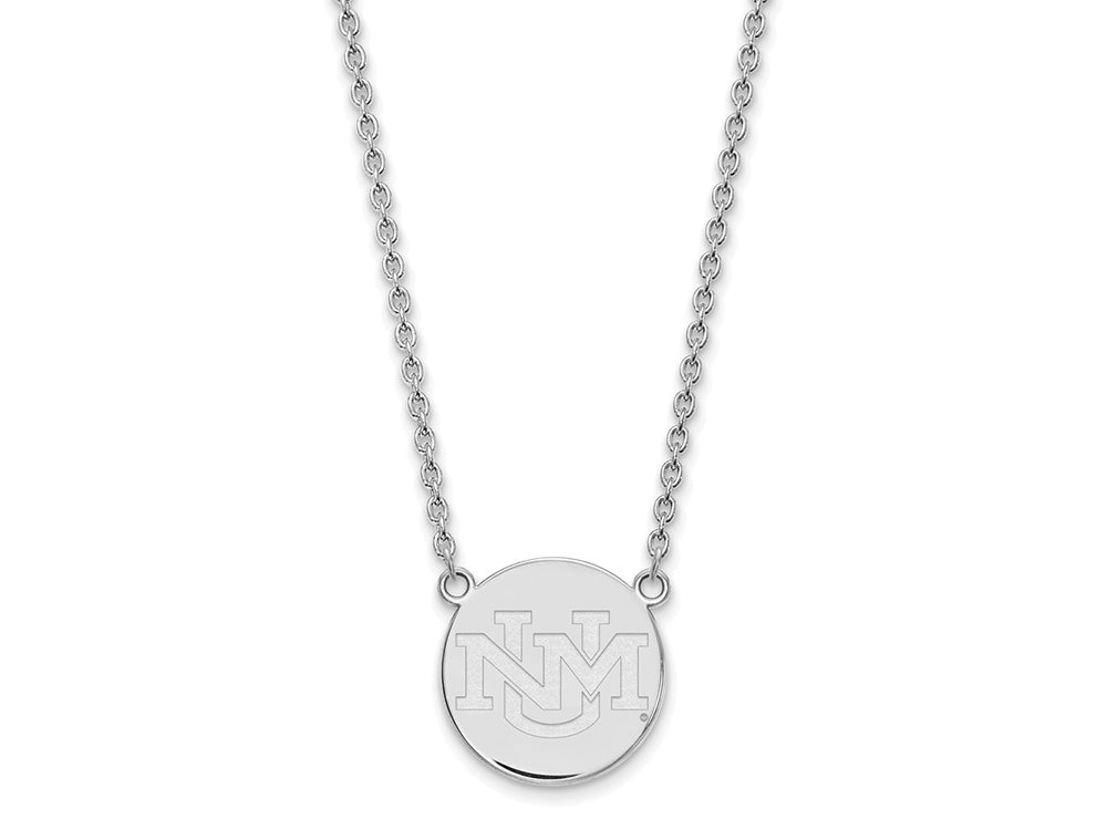 10k White Gold Logoart University Of New Mexico Large Pendant Necklace