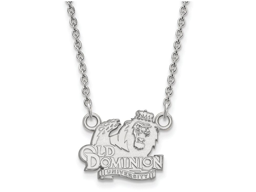 10k White Gold Logoart Old Dominion University Small Pendant Necklace