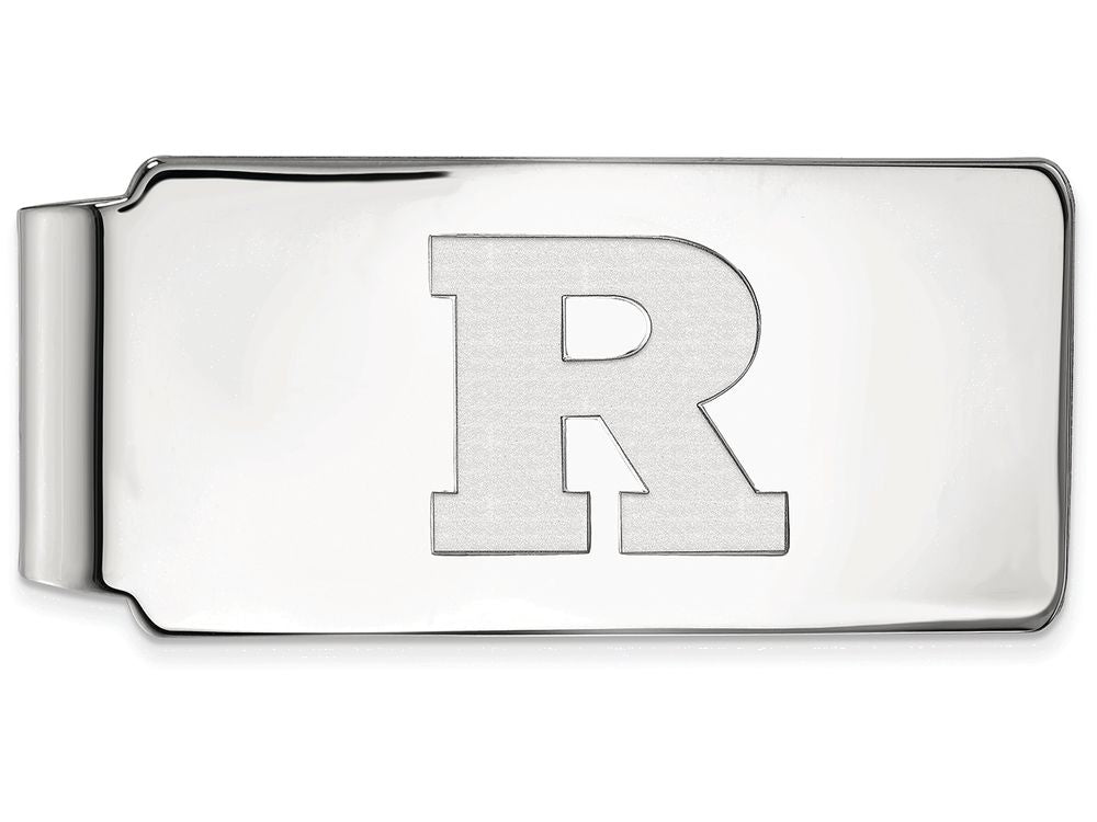 10k White Gold Logoart Rutgers Money Clip