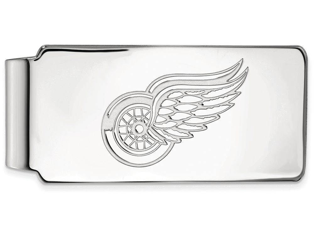 10k White Gold Nhl Logoart Detroit Red Wings Money Clip