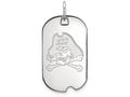 10k White Gold Logoart East Carolina University Small Dog Tag Pendant Necklace