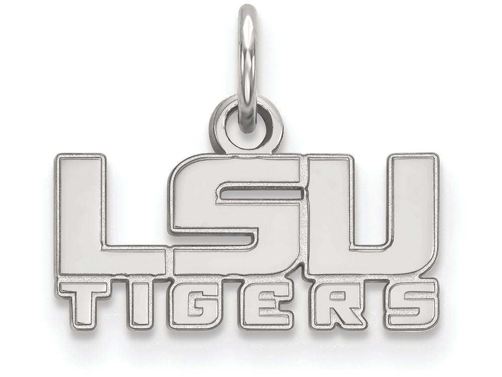 10k White Gold Logoart Louisiana State University Extra Small Pendant