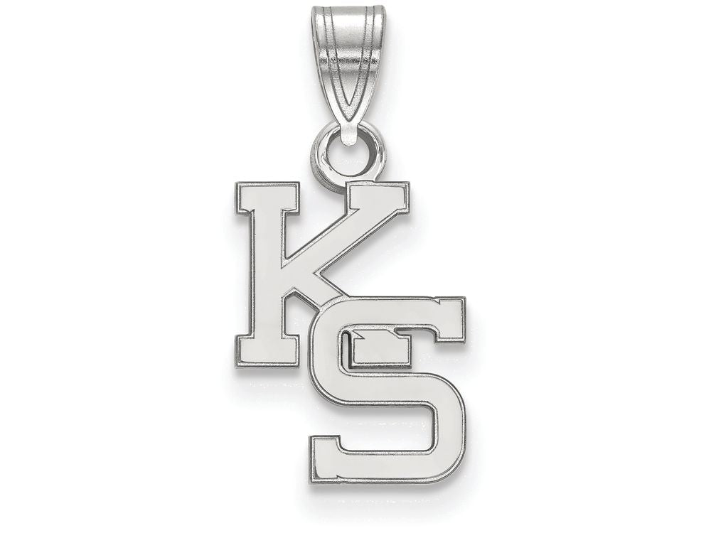 10k White Gold Logoart Kansas State University Small Pendant