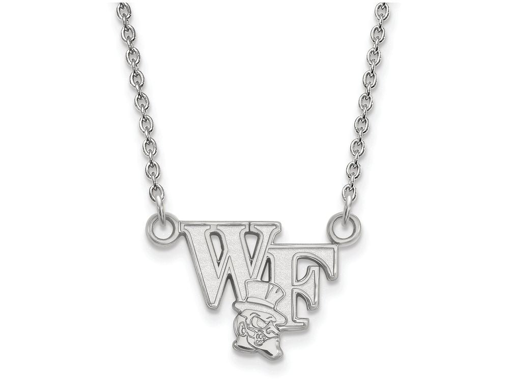 10k White Gold Logoart Wake Forest University Small Pendant Necklace