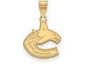 10k Yellow Gold Nhl Logoart Vancouver Canucks Small Pendant