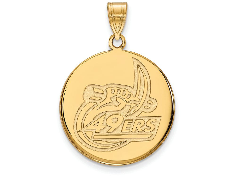 10k Yellow Gold Logoart U Of North Carolina At Charlotte Large Disc Pendant