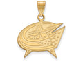 10k Yellow Gold Nhl Logoart Columbus Blue Jackets Large Pendant