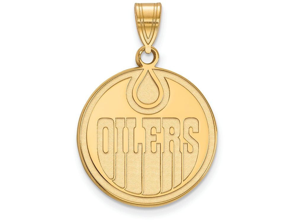 10k Yellow Gold Nhl Logoart Edmonton Oilers Large Pendant