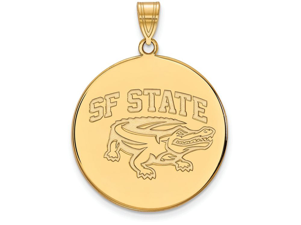 10k Yellow Gold Logoart San Francisco State University Extra Large  Disc Pendant