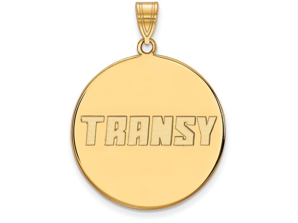 10k Yellow Gold Logoart Transylvania University Extra Large  Disc Pendant